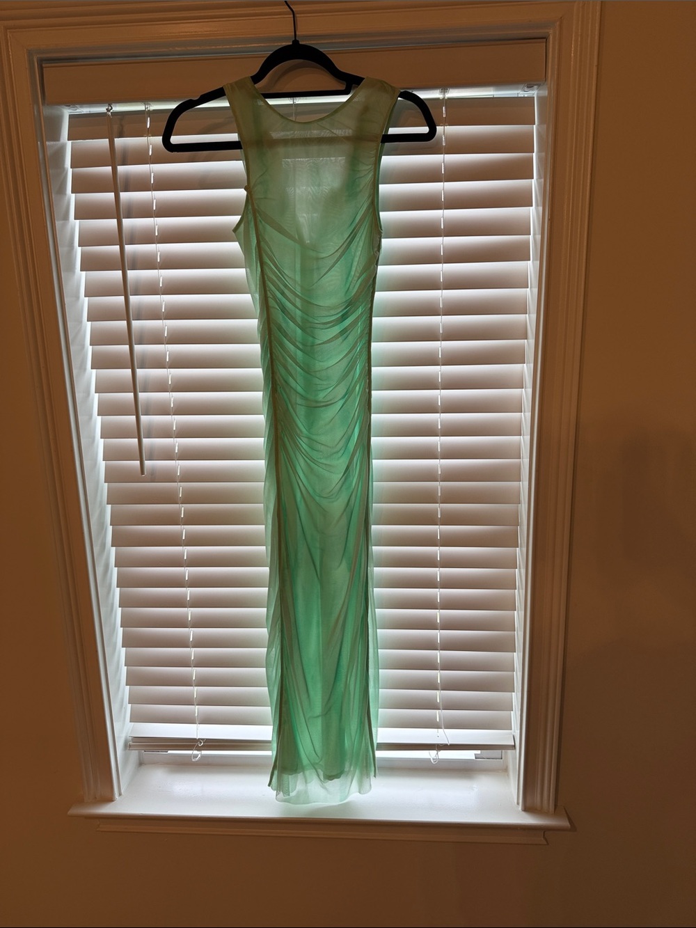Zara Sheer Mint Green Sleeveless Mesh Chemise